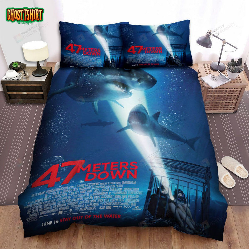 47 Meters Down Movie Poster Bed Sheets Spread Comforter Duvet Cover Bedding Set Ver 1