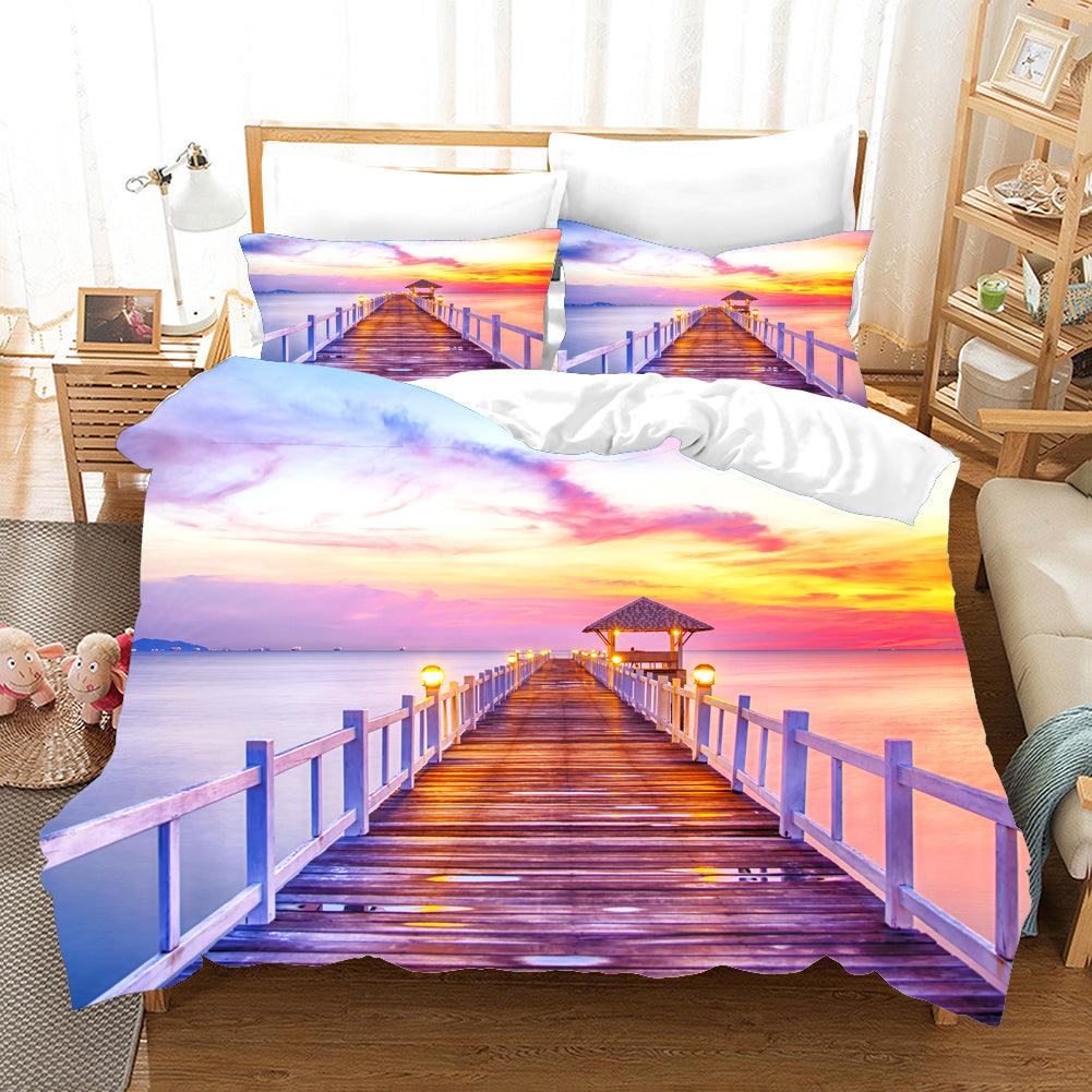 3D Beautiful Sky Seaside Trestl Quilt Cover Set Bedding Set Pillowcases 48