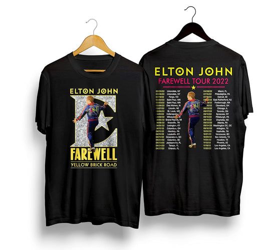 Elton John Farewell Tour Yellow Brick Road The Final Tour 2022 T-Shirt, Rock Band Music Shirt