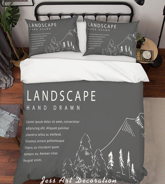 3D Cartoon Plants Black Quilt Cover Set Bedding Set Pillowcases 2