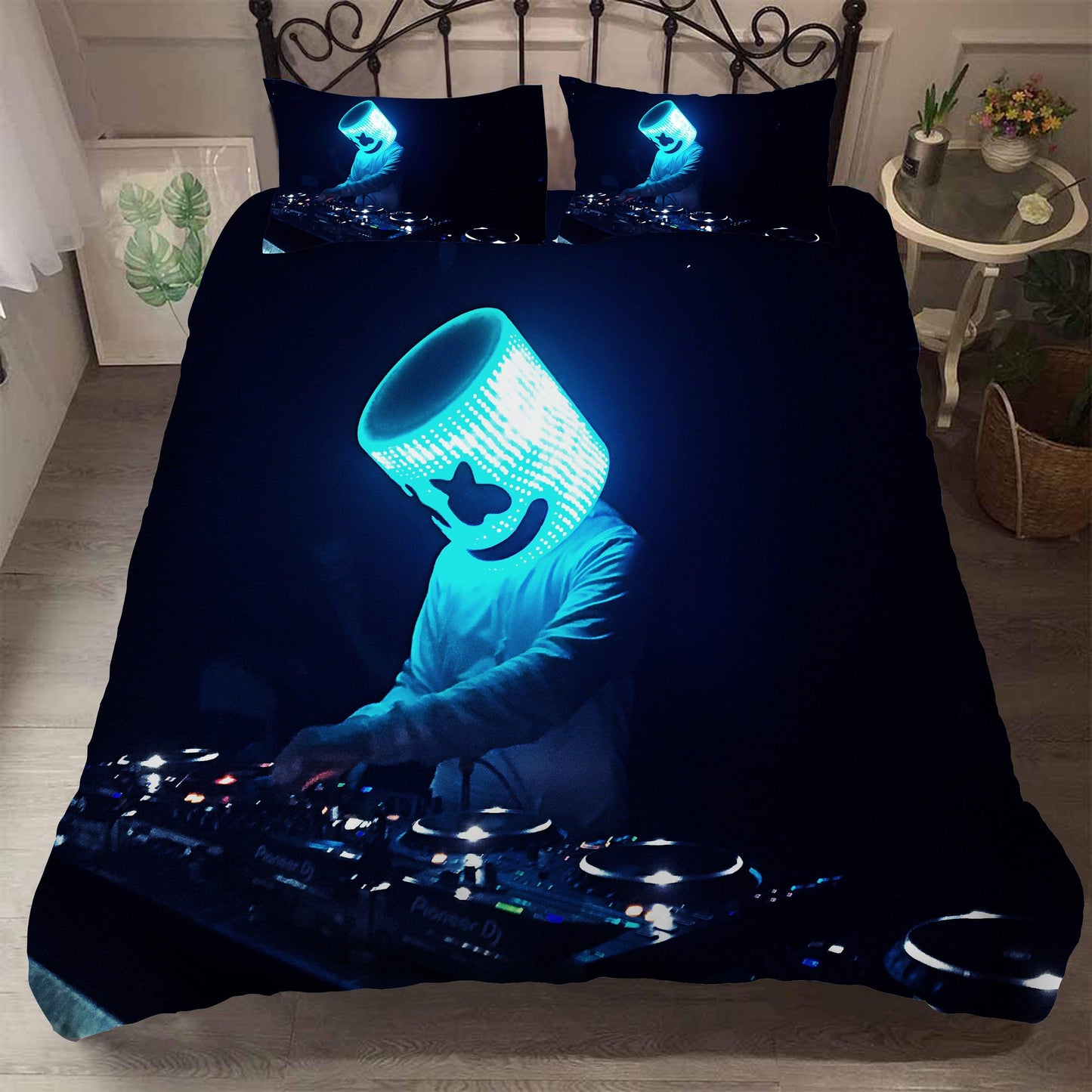 3D Black Blue Marshmello Doctom Quilt Cover Set Bedding Set Pillowcases 16