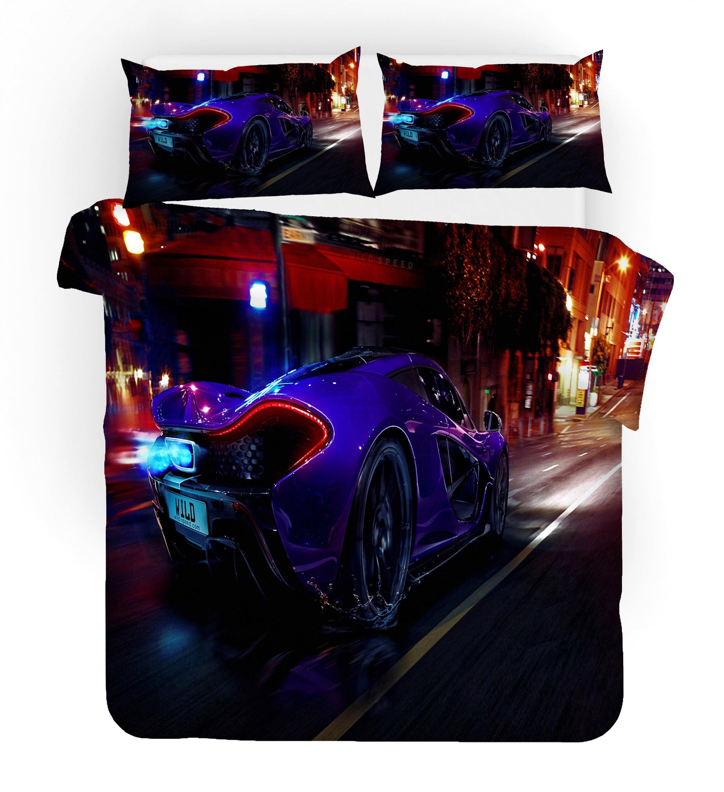 3D Blue Sports Car Quilt Cover Set Bedding Set Duvet Cover Pillowcases SF04