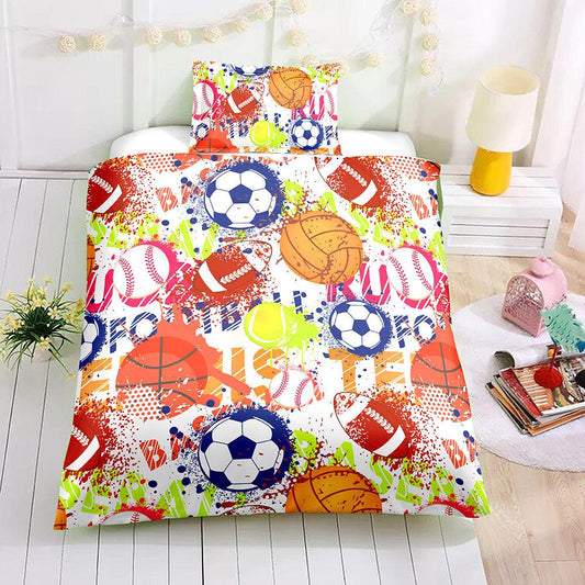 3D Cartoon Ball Quilt Cover Set Bedding Set Pillowcases 53
