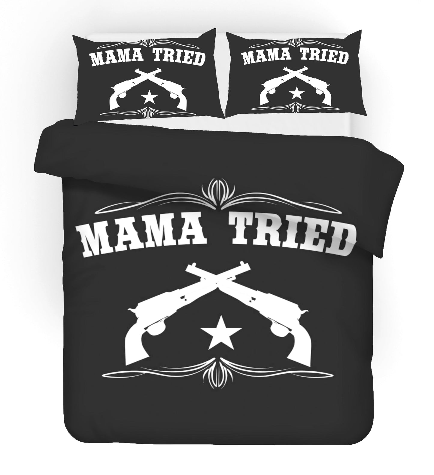 3D Black Mama Tried Quilt Cover Set Bedding Set Pillowcases 45