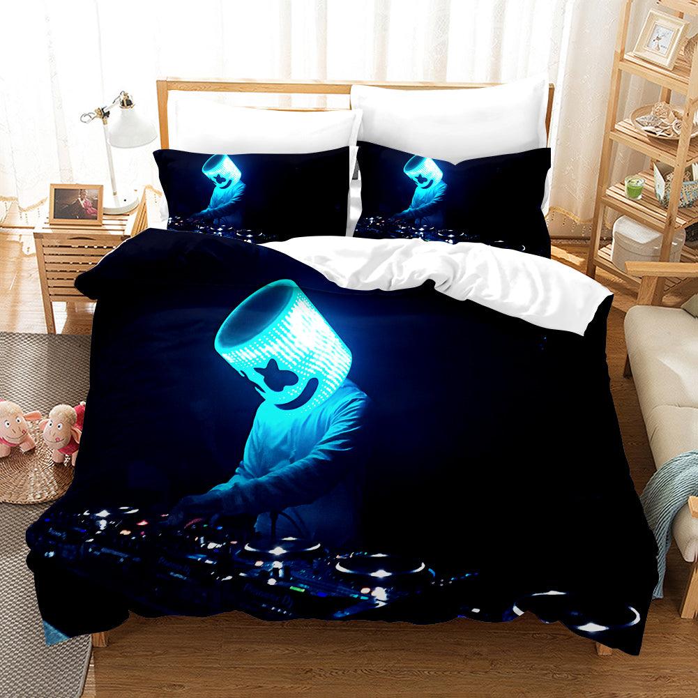 3D Black Blue Marshmello Doctom Quilt Cover Set Bedding Set Pillowcases 16