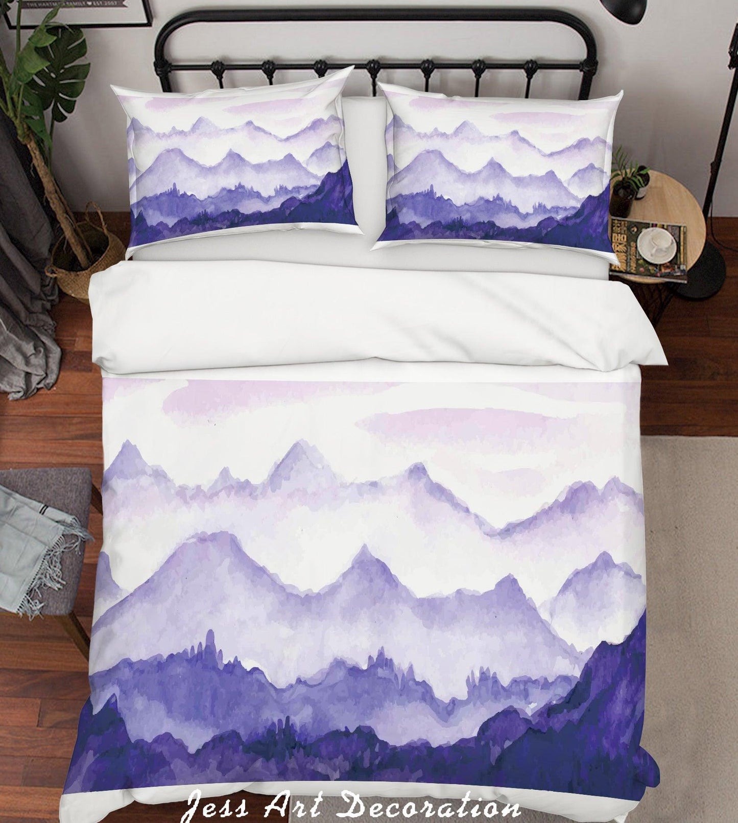3D Cartoon Mountain Purple Quilt Cover Set Bedding Set Pillowcases 17
