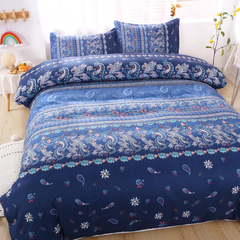 3D Blue Paisley Floral Quilt Cover Set Bedding Set Duvet Cover Pillowcases 512