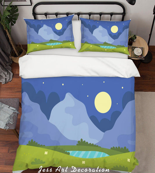 3D Cartoon Mountain Quilt Cover Set Bedding Set Pillowcases 30