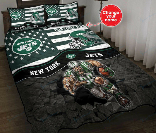 NFL New York Jets Custom Name Mascot Bedding Set