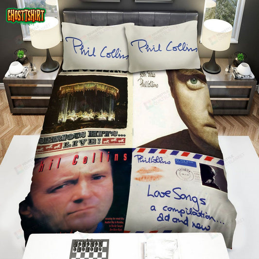 4in1 Album Cover Phil Collins Bed Sheets Spread Comforter Duvet Cover Bedding Set