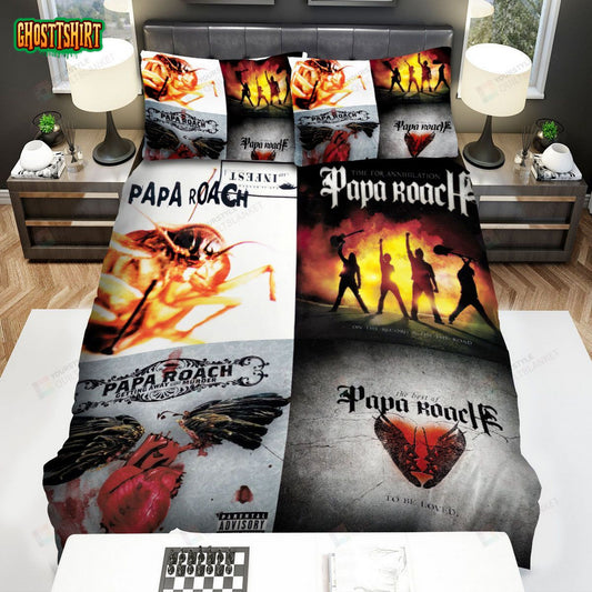4in1 Album Cover Photo Papa Roach Bed Sheets Spread Comforter Duvet Cover Bedding Set