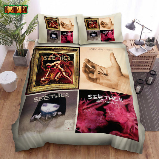 4in1 Album Seether Bed Sheets Spread Comforter Duvet Cover Bedding Set