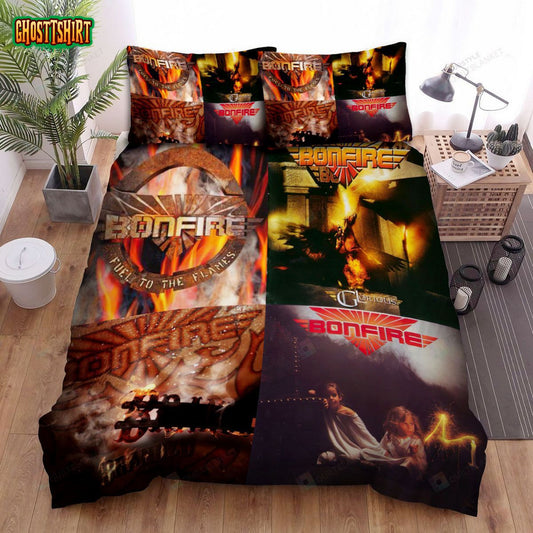 4in1 Bonfire Album Bed Sheets Spread Comforter Duvet Cover Bedding Set