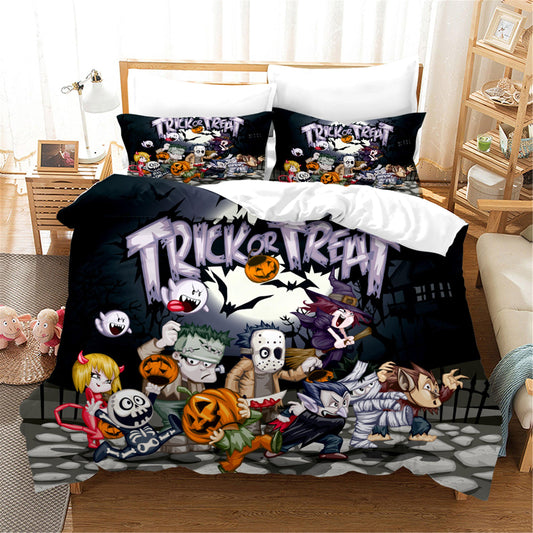 3D Cartoon Halloween Quilt Cover Set Bedding Set Duvet Cover Pillowcases WJ 1633