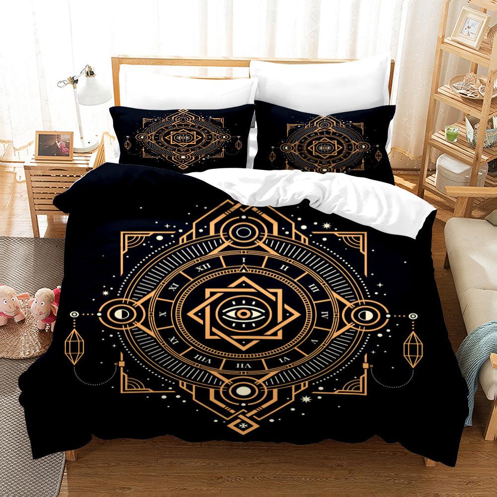3D Black Tarot Pattern Quilt Cover Set Bedding Set Duvet Cover Pillowcases SF117