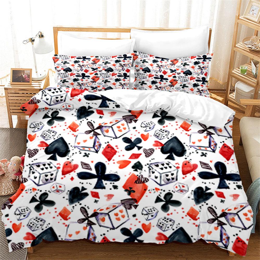3D Abstract Playing Card Dice Quilt Cover Set Bedding Set Duvet Cover Pillowcases 103