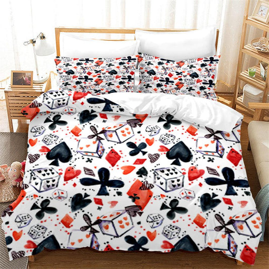 3D Abstract Playing Card Dice Quilt Cover Set Bedding Set Duvet Cover Pillowcases 103