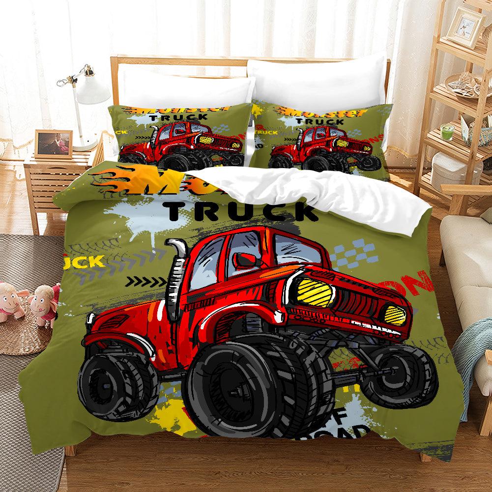 3D Cartoon Monster Truck Quilt Cover Set Bedding Set Duvet Cover Pillowcases WJ 1696