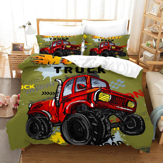 3D Cartoon Monster Truck Quilt Cover Set Bedding Set Duvet Cover Pillowcases WJ 1696