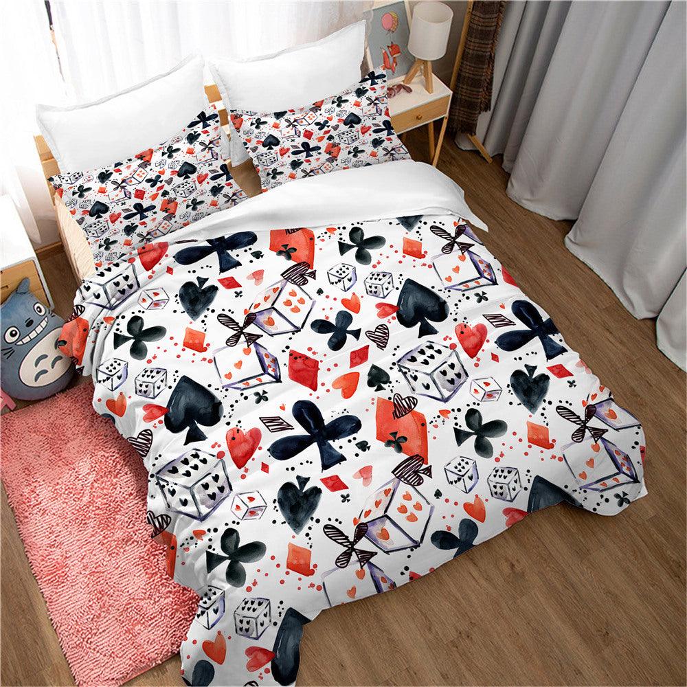 3D Abstract Playing Card Dice Quilt Cover Set Bedding Set Duvet Cover Pillowcases 103
