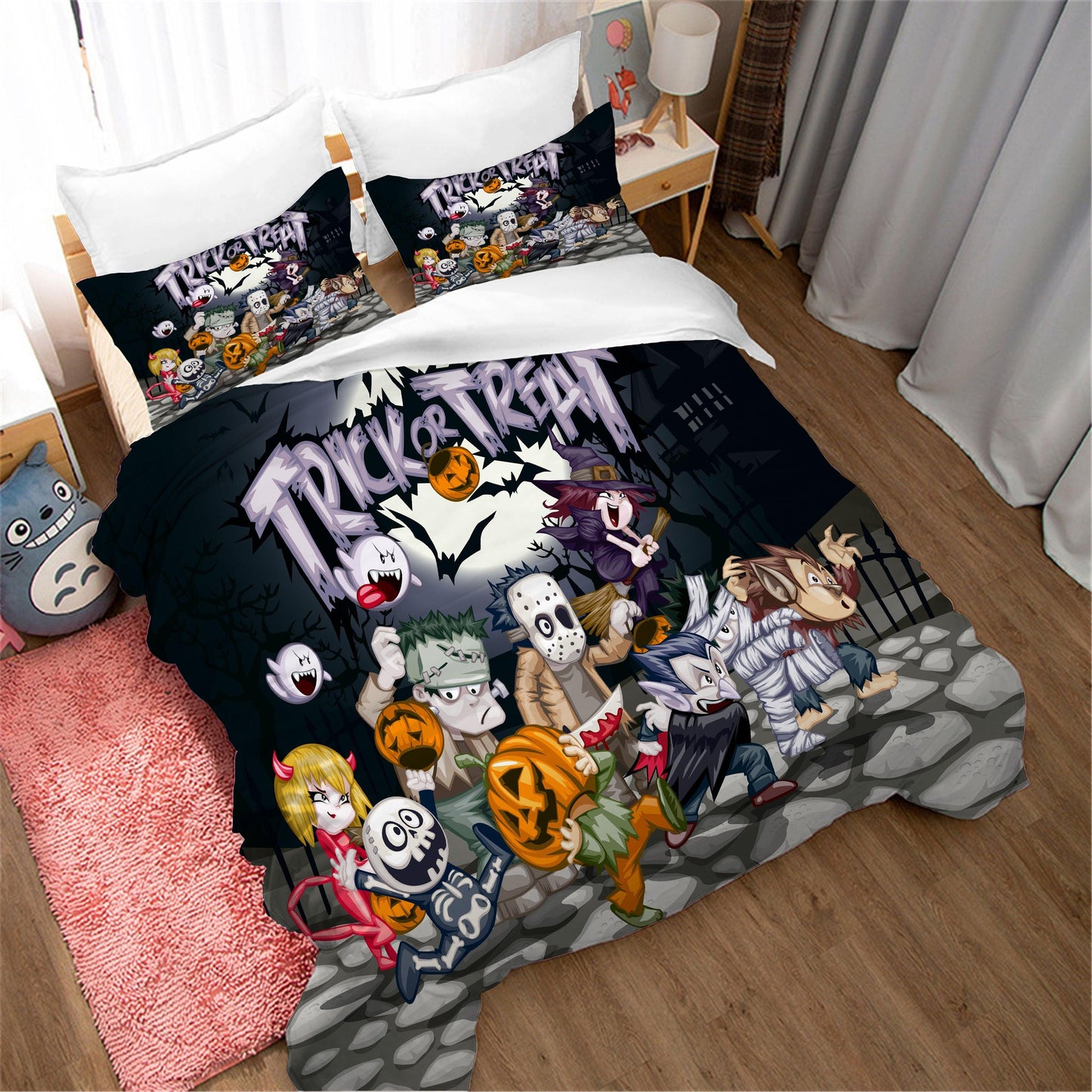 3D Cartoon Halloween Quilt Cover Set Bedding Set Duvet Cover Pillowcases WJ 1633