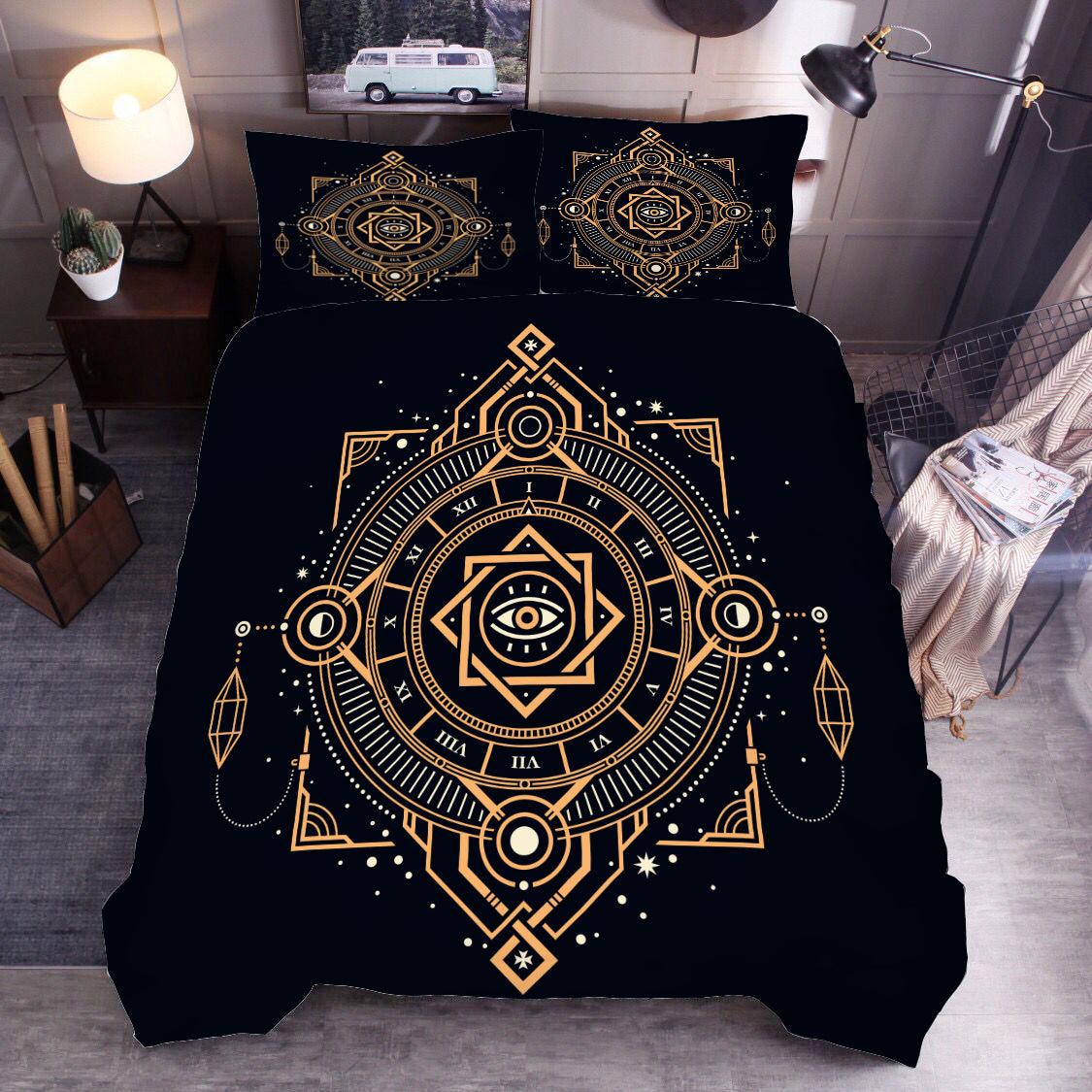 3D Black Tarot Pattern Quilt Cover Set Bedding Set Duvet Cover Pillowcases SF117