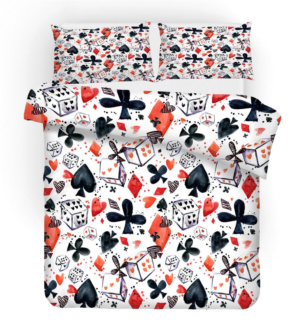 3D Abstract Playing Card Dice Quilt Cover Set Bedding Set Duvet Cover Pillowcases 103