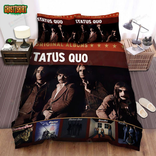 5 Original Albums Status Quo Bed Sheets Spread Comforter Duvet Cover Bedding Set