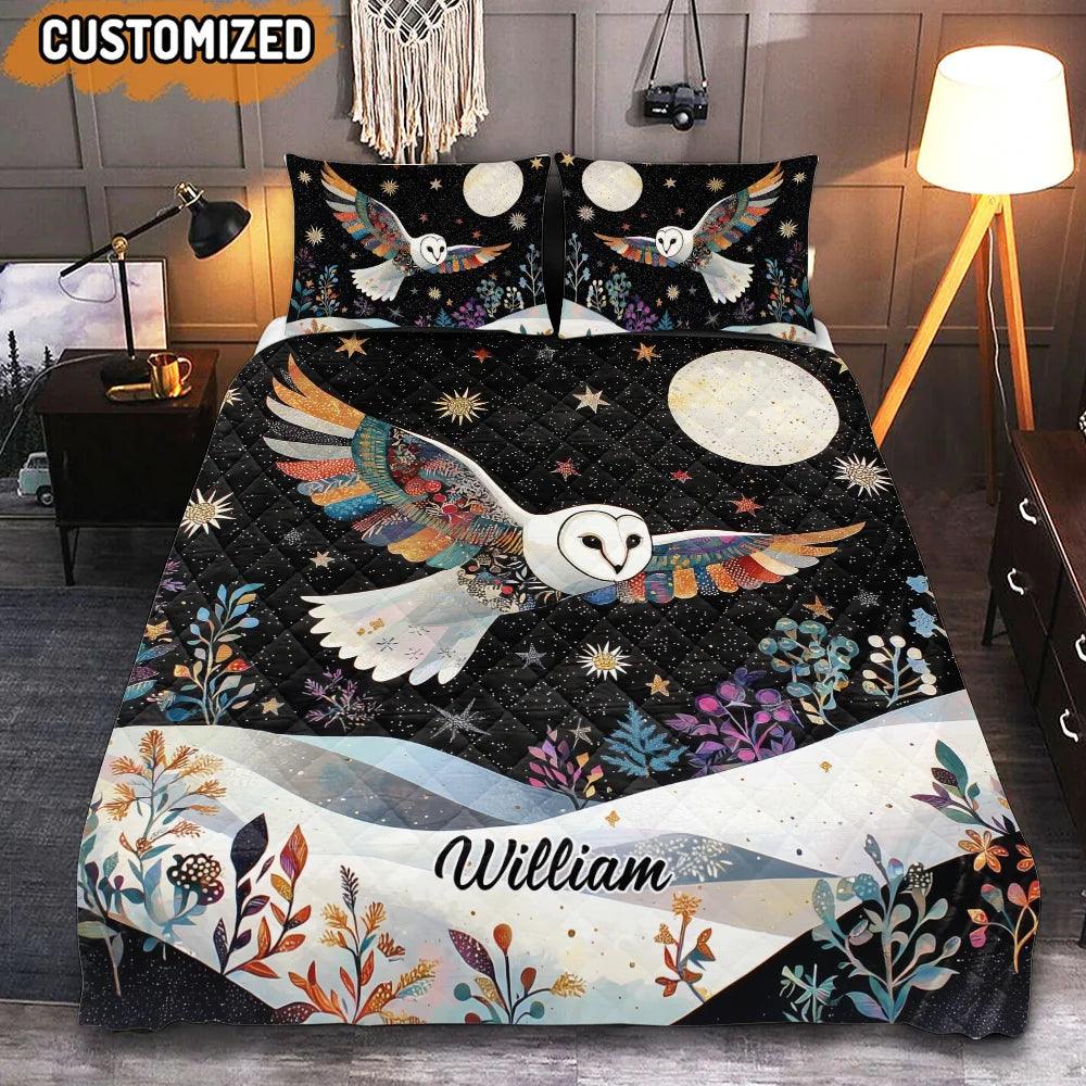 Celestial Flight Owl Personalized All-season Quilt Bedding Set