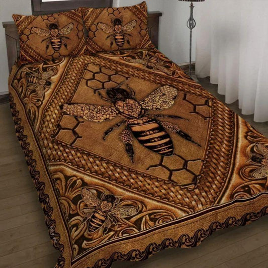 Beautiful Bees 3-pc Quilt Bedding Set Cozy Sign