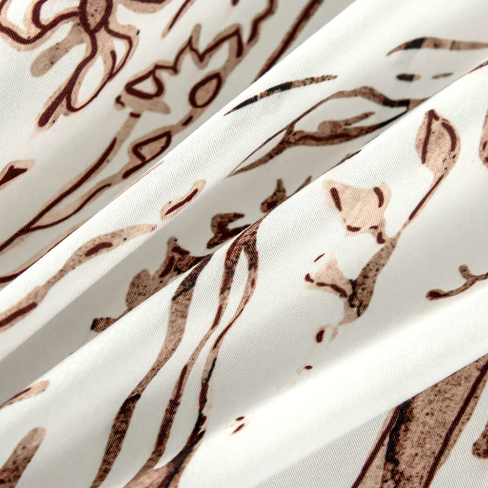 3D Abstract Brown Floral Vintage Quilt Cover Set Bedding Set Duvet Cover Pillowcases 489