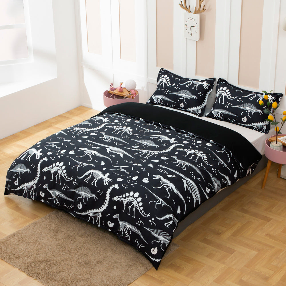 3D Black Dinosaur Pattern Quilt Cover Set Bedding Set Duvet Cover Pillowcases 472