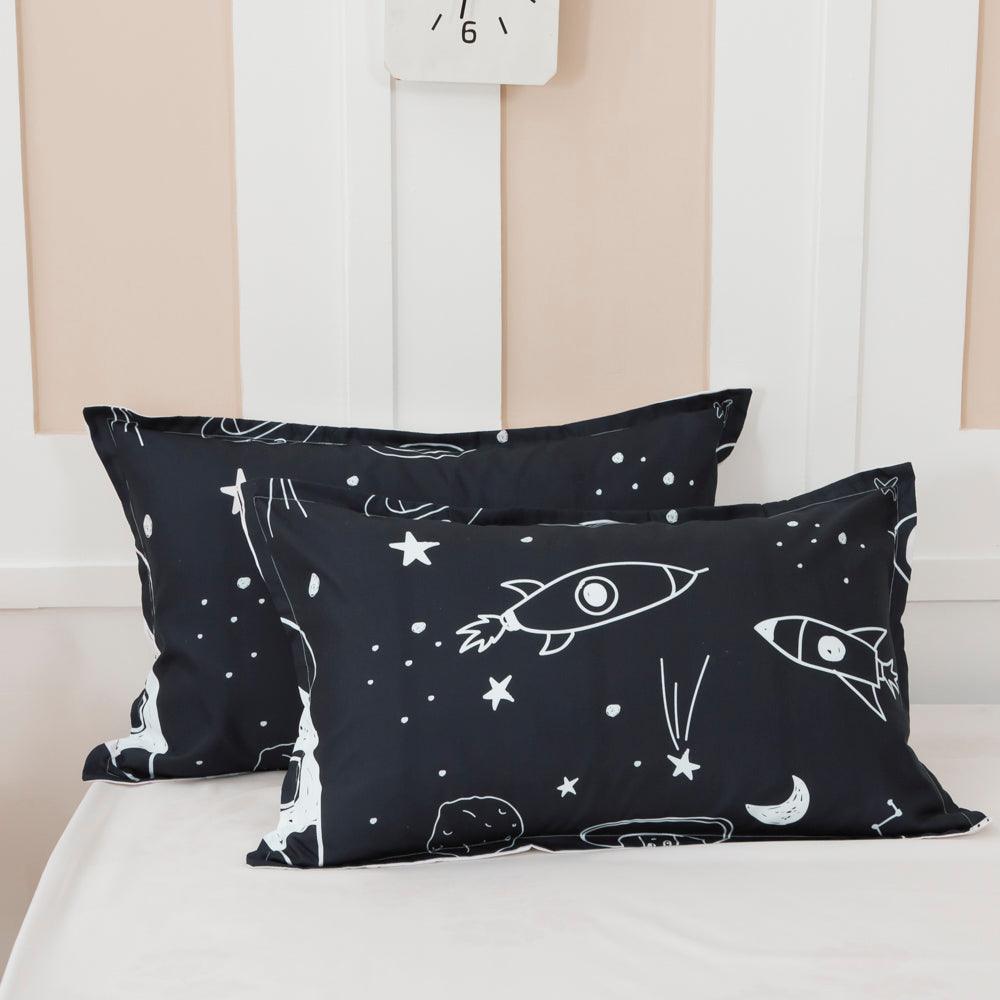 3D Black Space Planet Rocket Quilt Cover Set Bedding Set Duvet Cover Pillowcases 42