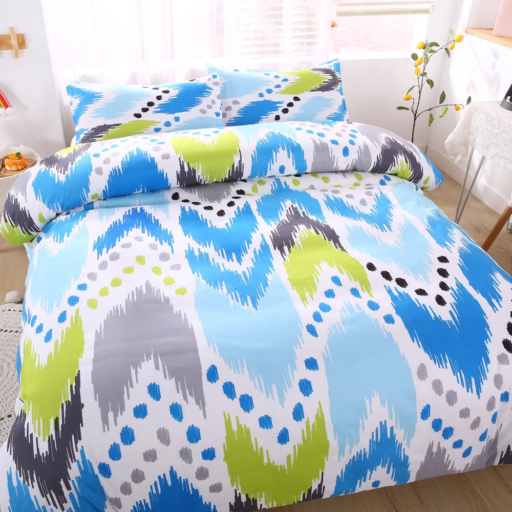3D Abstract Blue Geometry Quilt Cover Set Bedding Set Duvet Cover Pillowcases 520