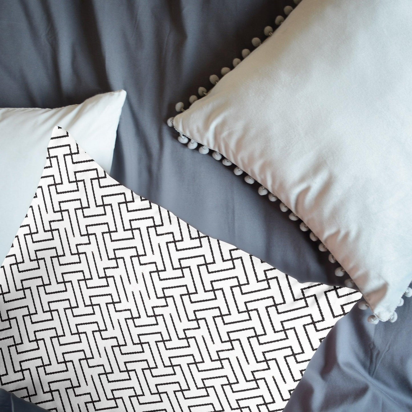 3D Black White Geometry Pattern Quilt Cover Set Bedding Set Pillowcases  105