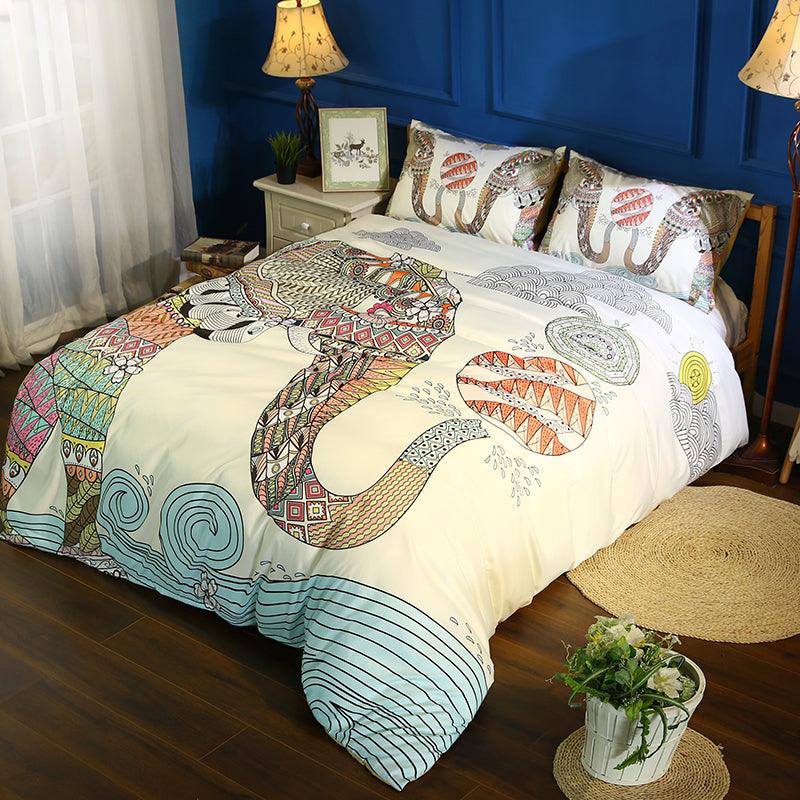 3D Bohemian Elephant Quilt Cover Set Bedding Set Pillowcases 17