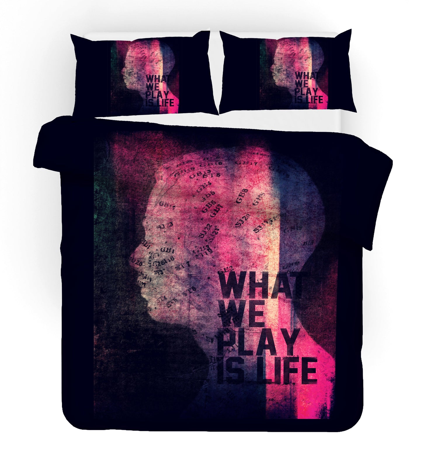 3D Black Red Head Silhouette Quilt Cover Set Bedding Set Pillowcases 139