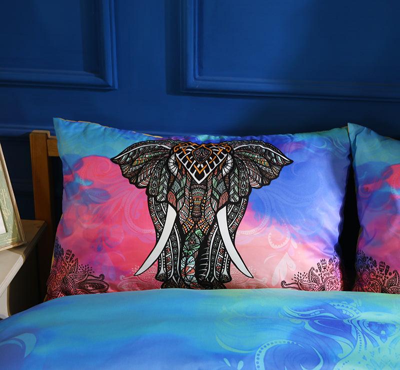 3D Bohemian Color Elephant Quilt Cover Set Bedding Set Pillowcases 18