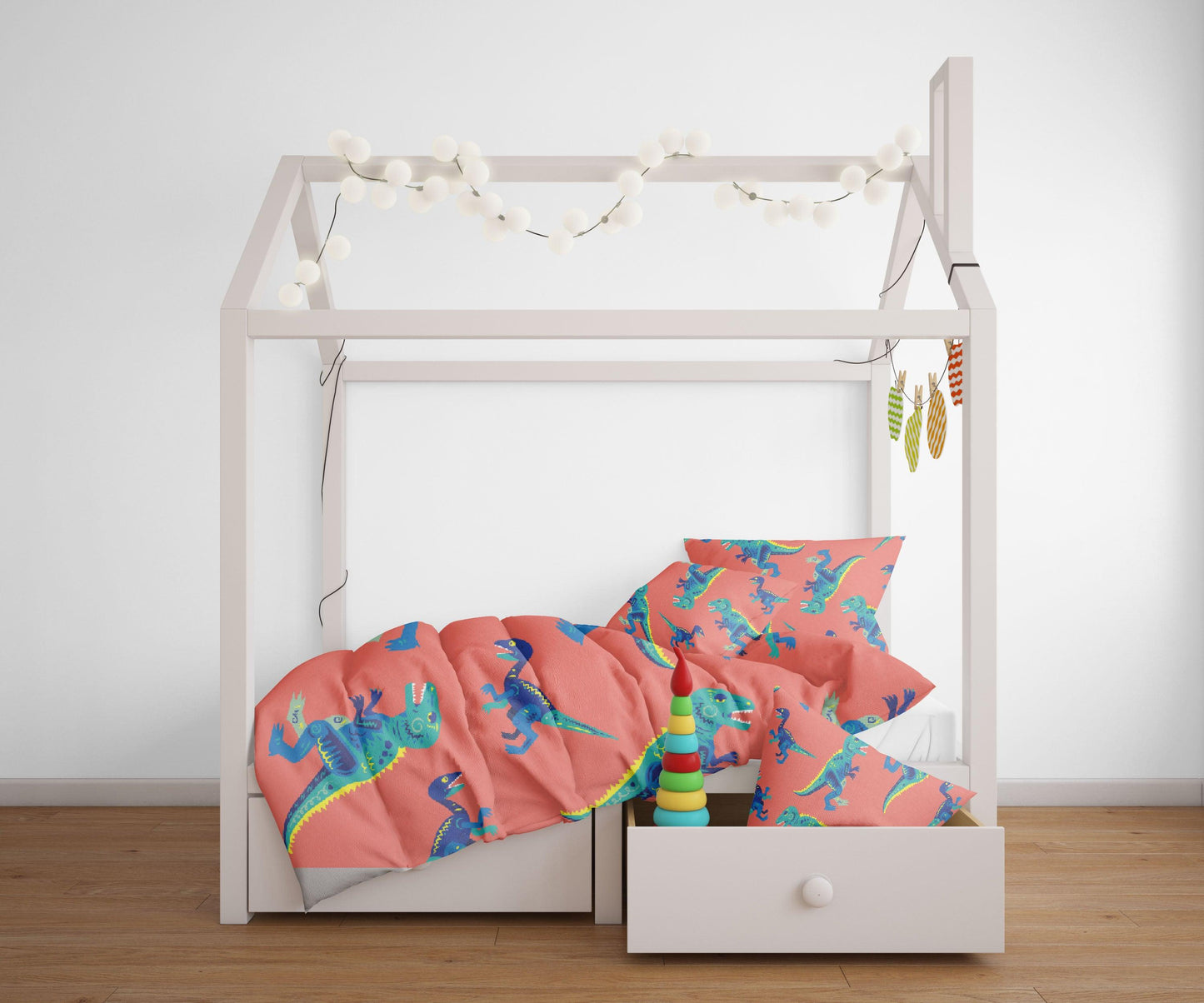 3D Blue Cartoon Dinosaur Quilt Cover Set Bedding Set Pillowcases 124