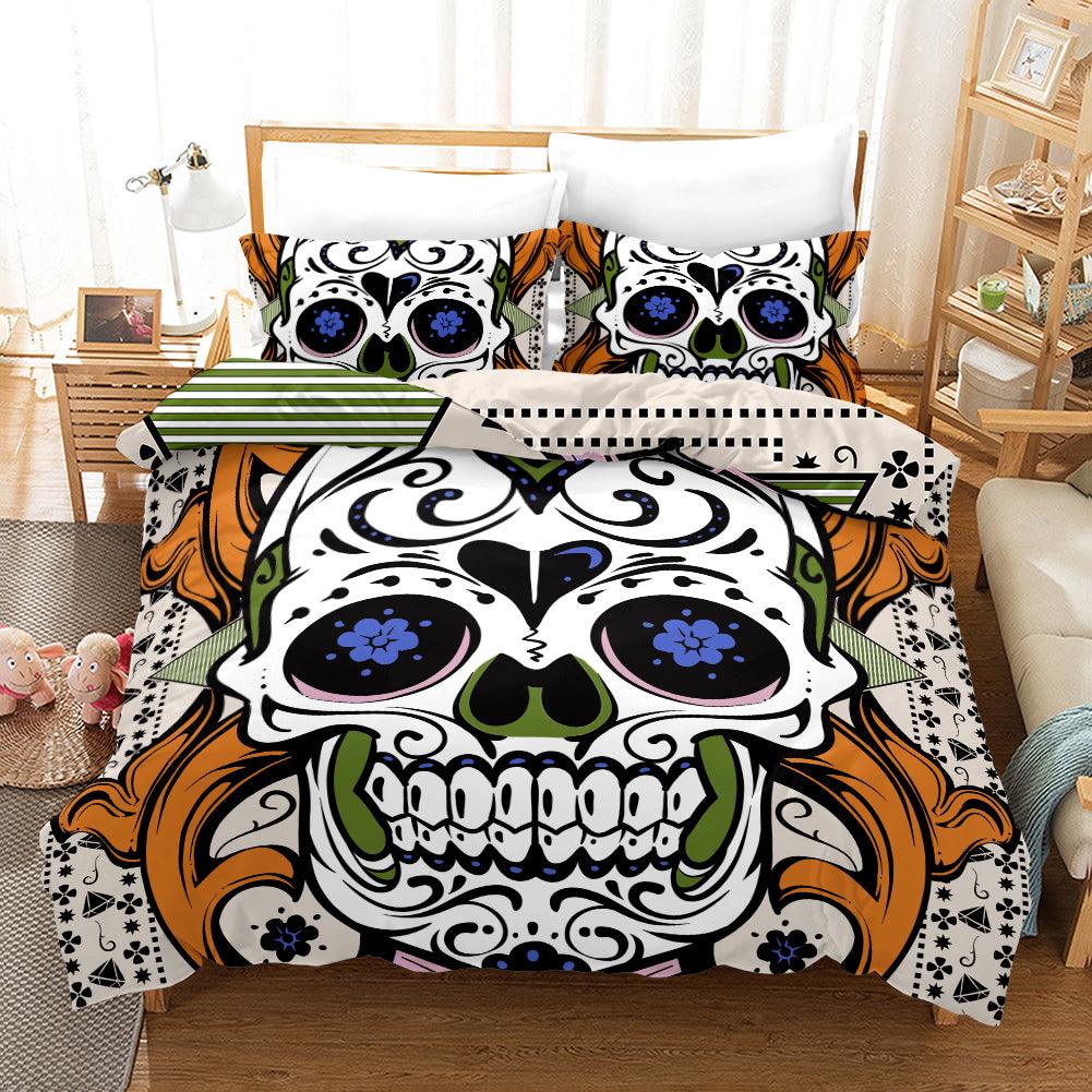 3D Abstract Skull Quilt Cover Set Bedding Set Pillowcases 165