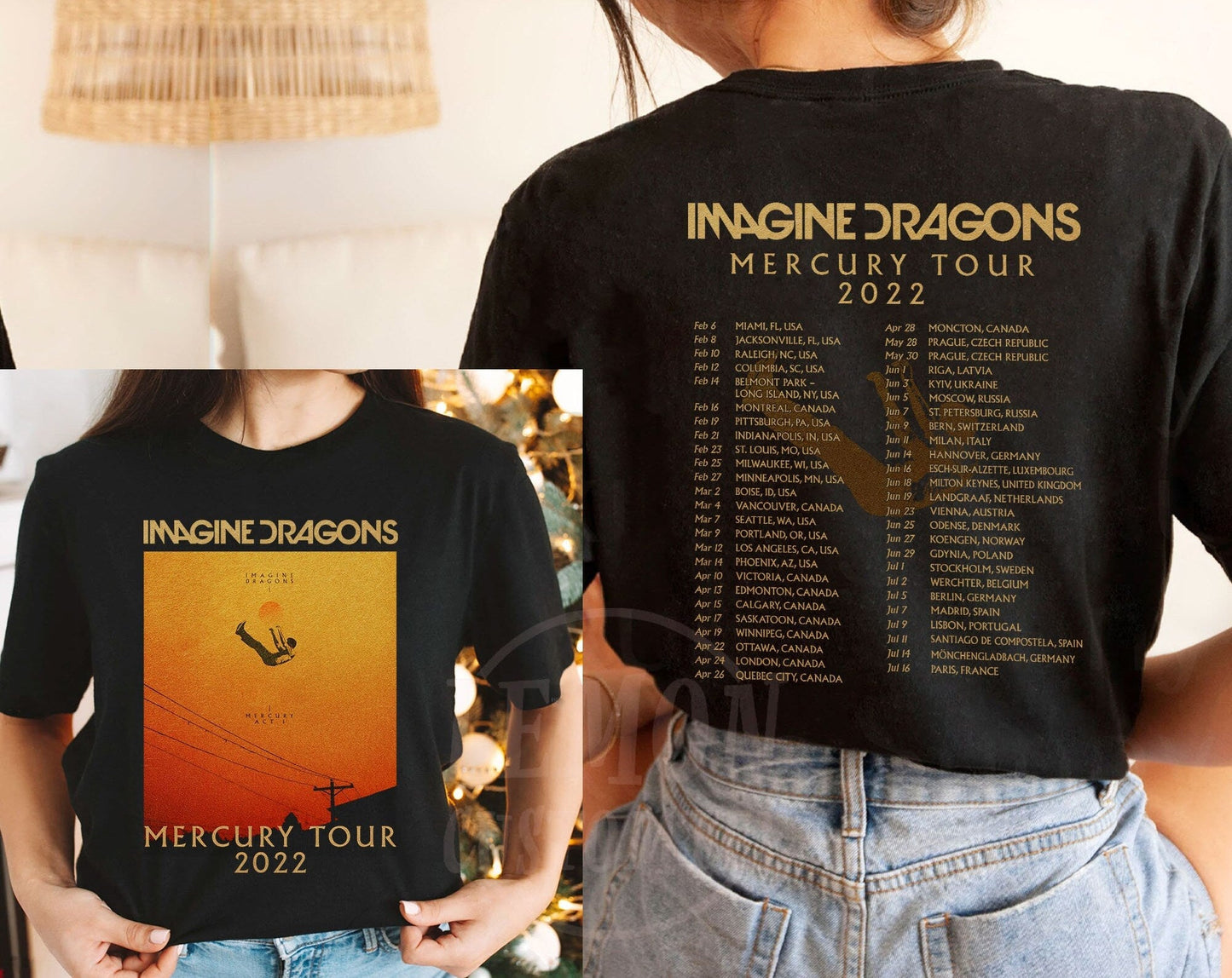 Imagine Dragons Mercury Tour Tshirt, Imagine Dragons Tshirt