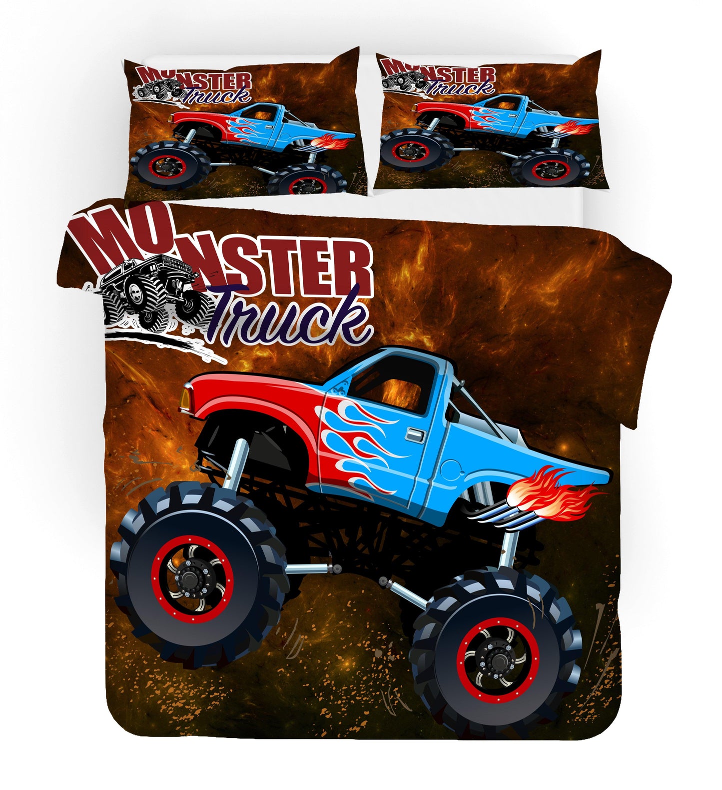 3D Cartoon Monster Truck Quilt Cover Set Bedding Set Duvet Cover Pillowcases WJ 1695