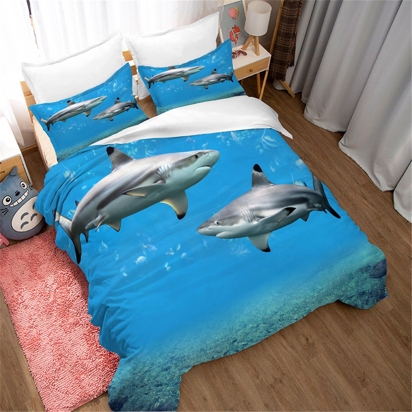 3D Blue Sea Animal Whale Quilt Cover Set Bedding Set Duvet Cover Pillowcases 37