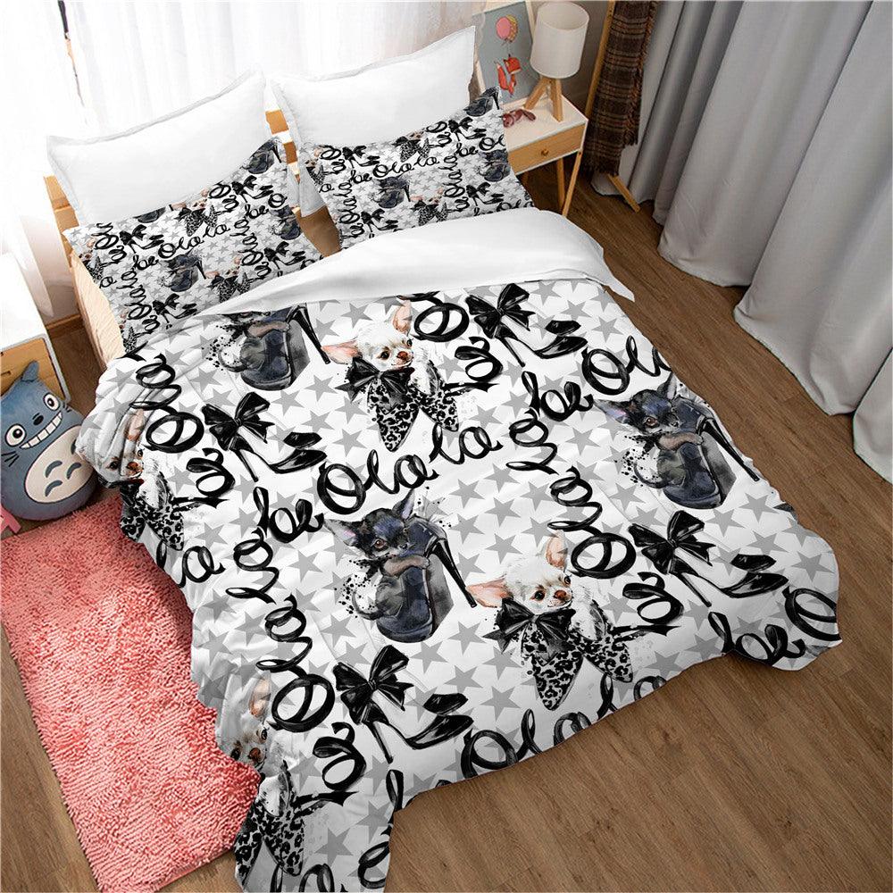 3D Abstract Cat High Heels Quilt Cover Set Bedding Set Duvet Cover Pillowcases 104