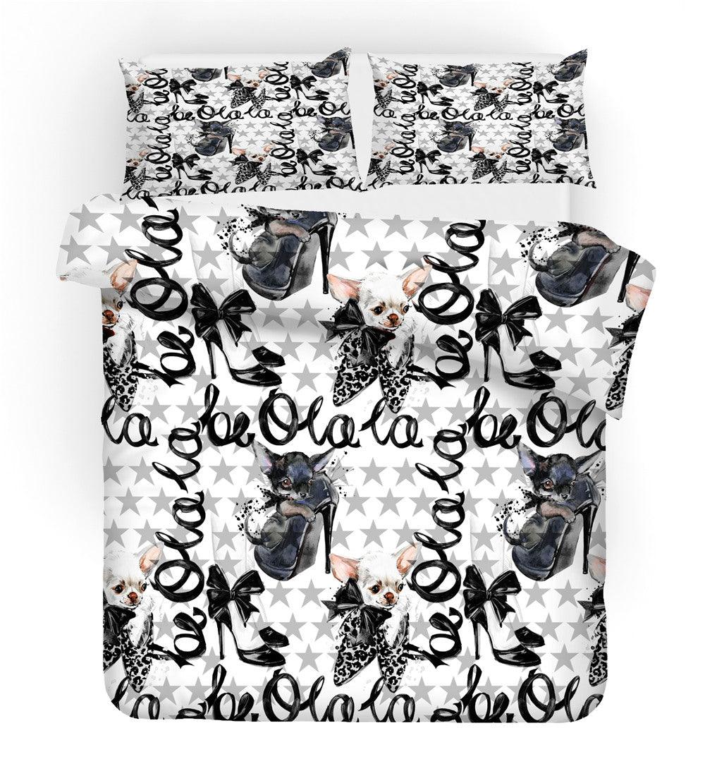 3D Abstract Cat High Heels Quilt Cover Set Bedding Set Duvet Cover Pillowcases 104