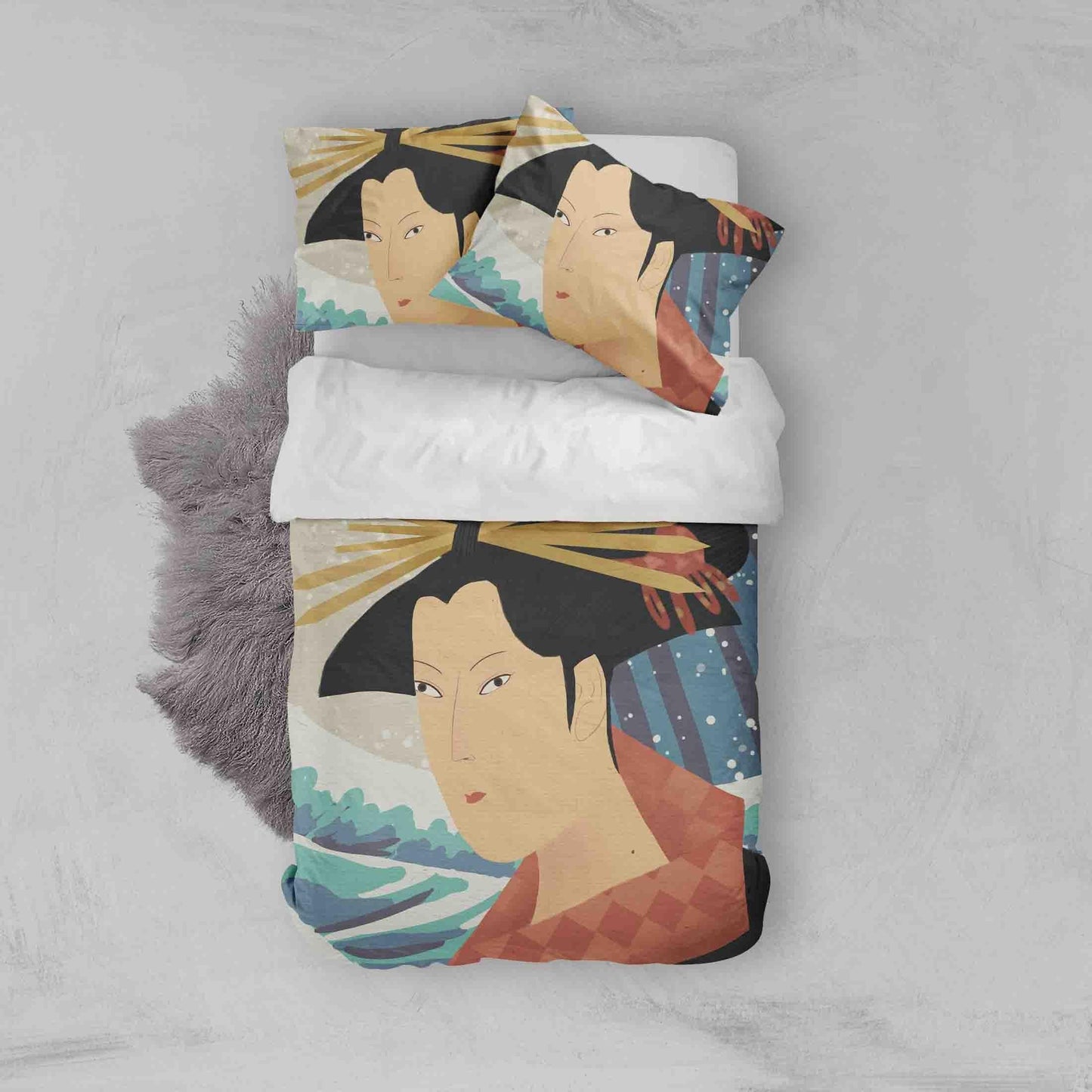 3D Abstract Kimono Beauty Quilt Cover Set Bedding Set Pillowcases 25