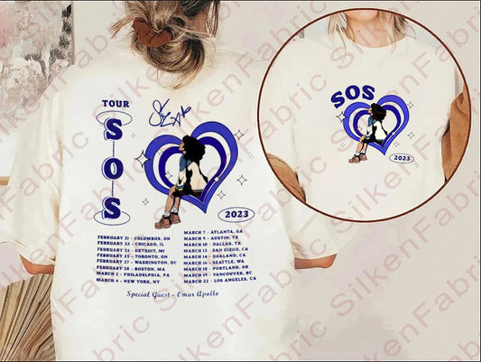 S.Z.A S.O.S Music Tour 2023 Shirt, Vintage S.Z.A Shirt, S.Z.A SOS
