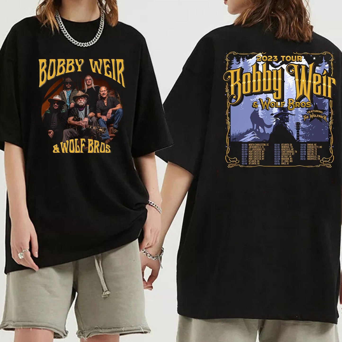 Bobby Weir & Wolf Bros 2023 Music Tour T Shirt