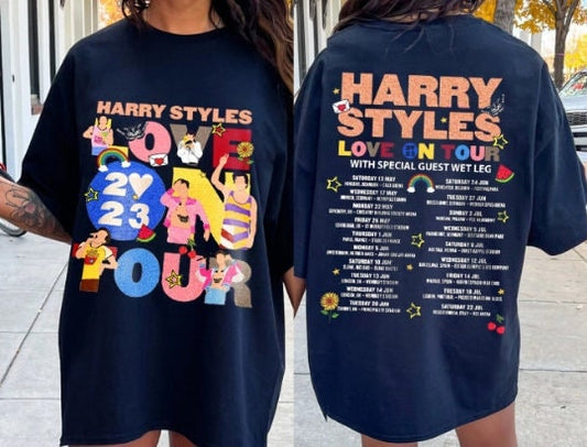 Love On Tour 2023 2 Sides Unisex Concert Shirt, Harry Concert, Mucsic World Tour