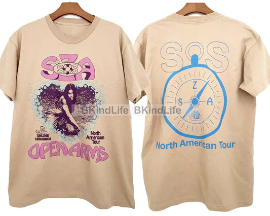 SZA SOS Tour T-shirt, Sza Tour Merch 2023 Shirt, Sza North American Tour Merch